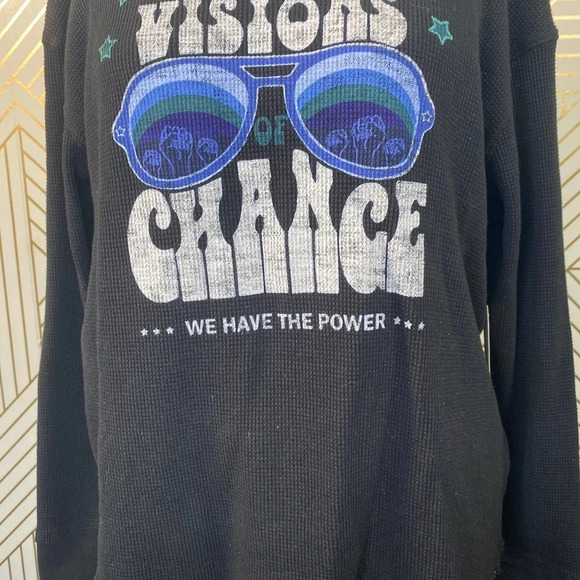 Anthropologie Sharlene Perkins Visions Of Change Top Graphic Thermal Size Small - Picture 5 of 11